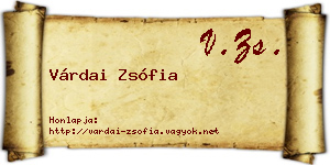 Várdai Zsófia névjegykártya